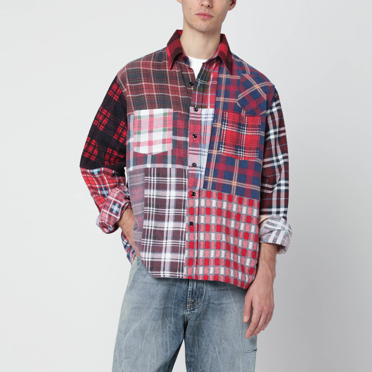Needles Cotton patchwork check shirt Needles 