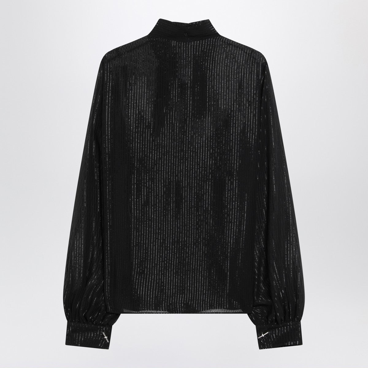 Max Mara Pianoforte Black silk chiffon blouse with stripes Max Mara Pianoforte 