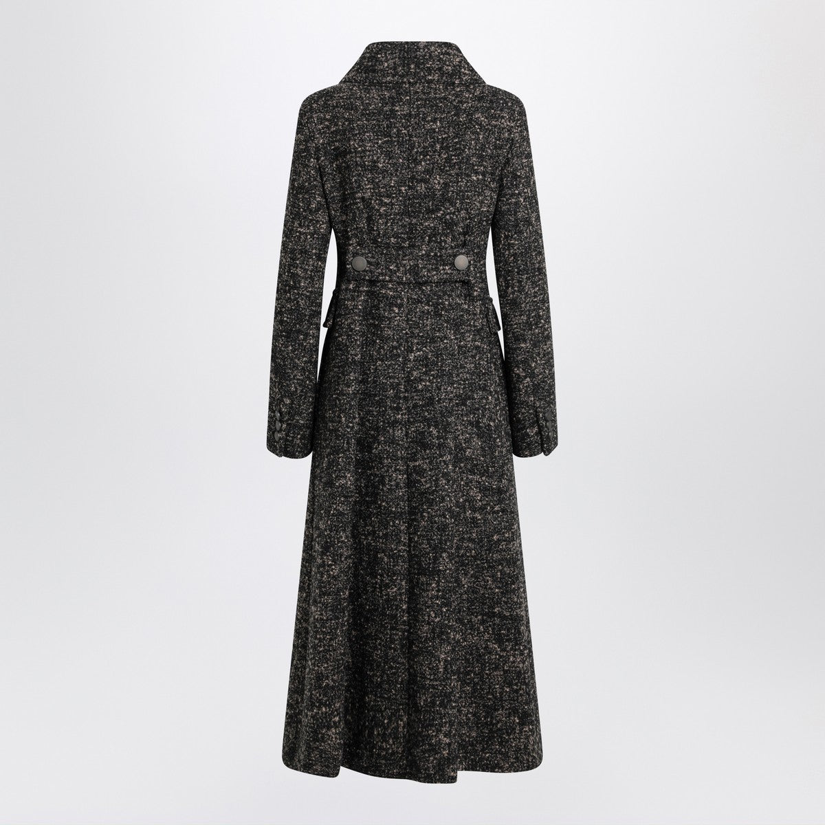Max Mara Atelier Black redingote coat in boucle fabric Max Mara Atelier 