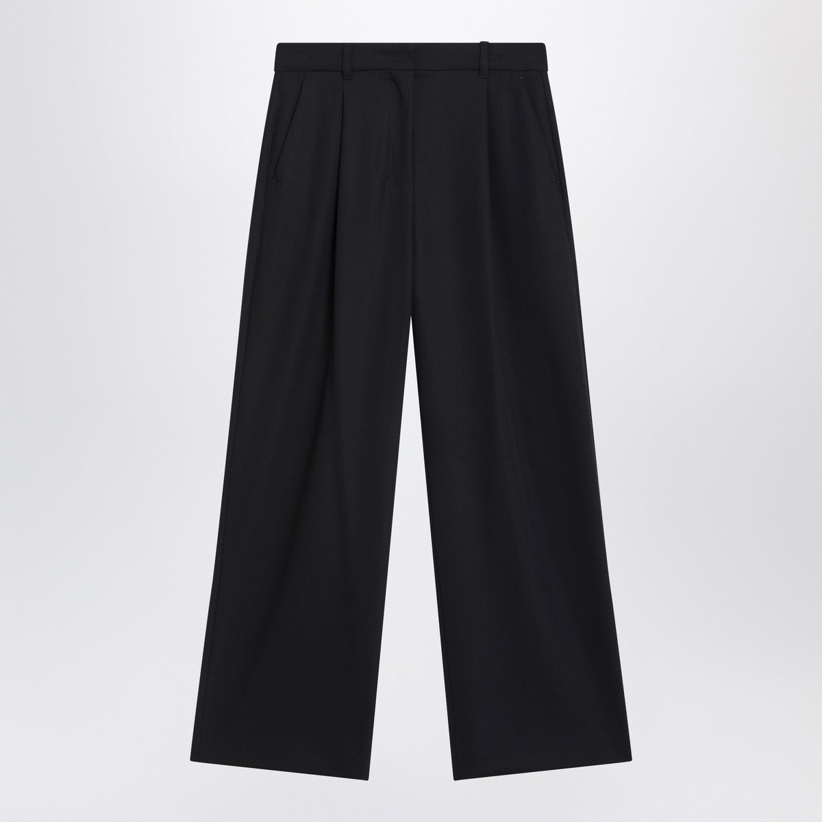 S Max Mara Midnight blue crêpe wool trousers S Max Mara 
