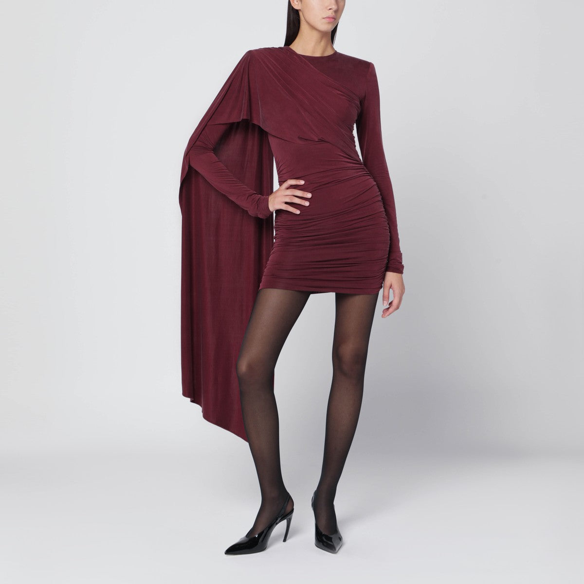 THE ANDAMANE Xenia rouge noir mini dress The Andamane 