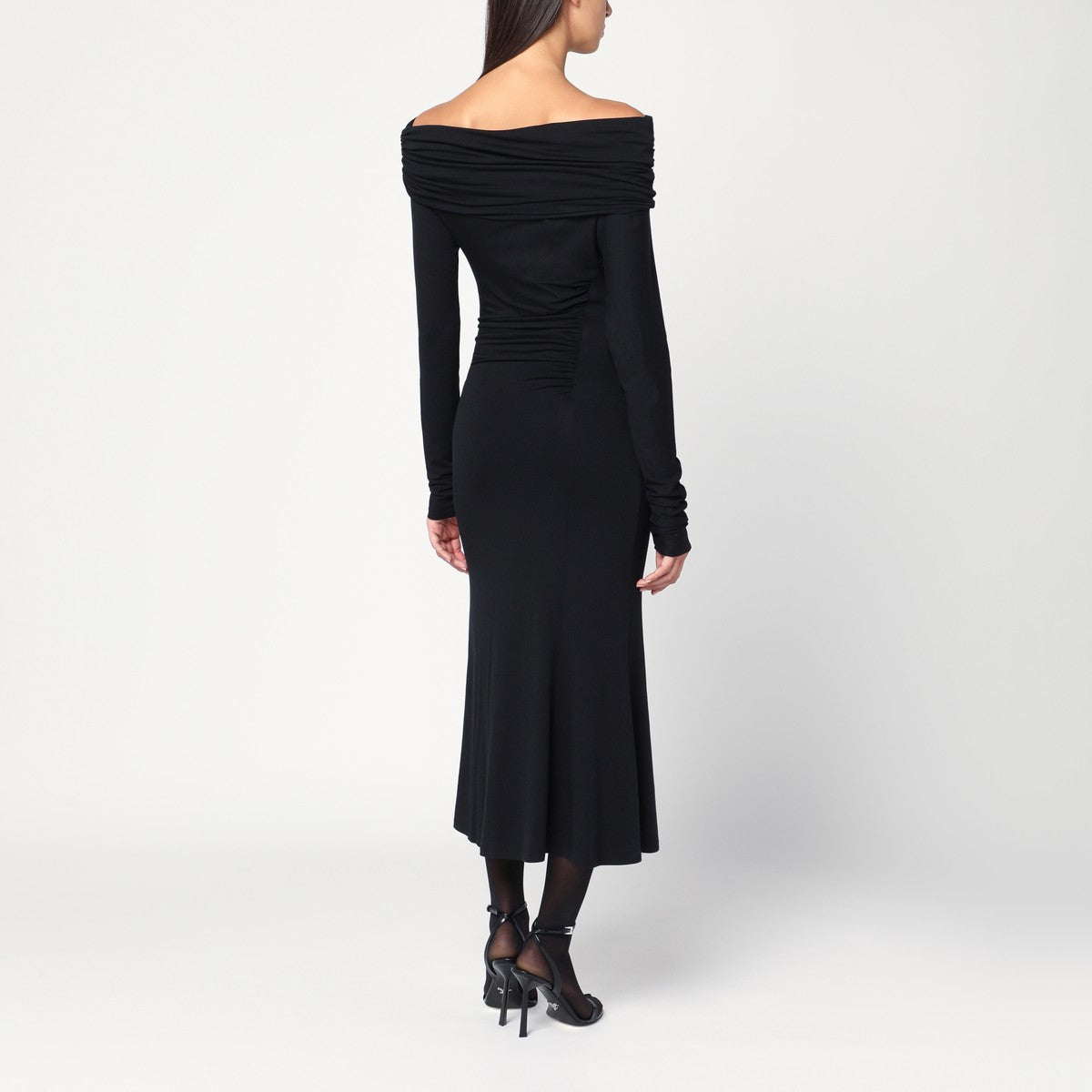 THE ANDAMANE Black Zoe midi dress The Andamane 