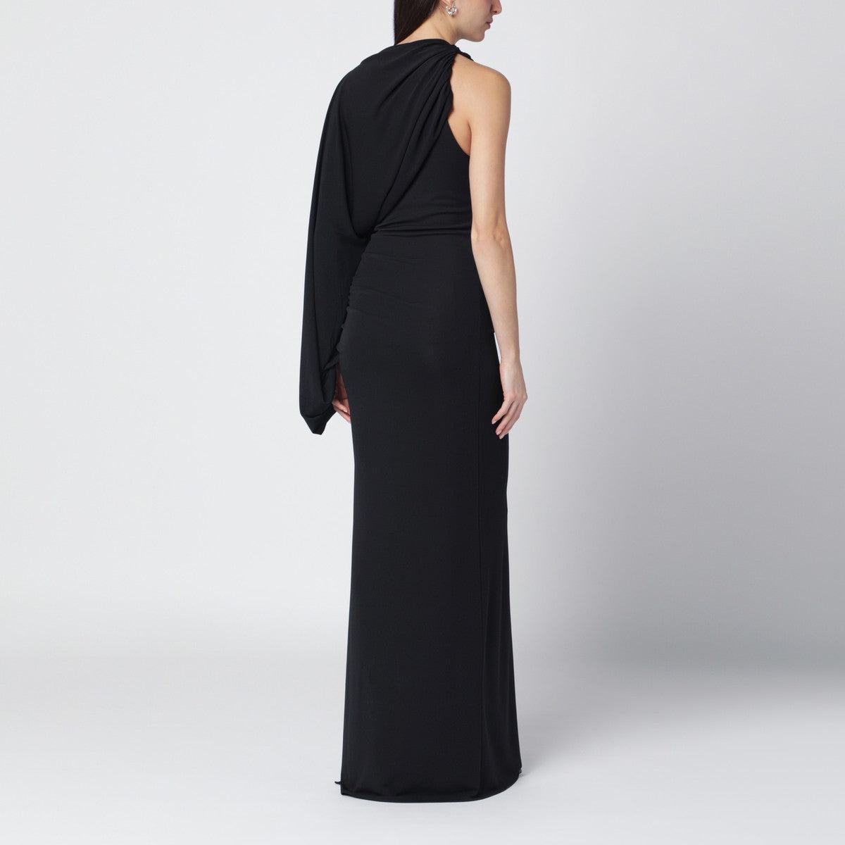 The Andamane Black Selene one-shoulder long dress The Andamane 