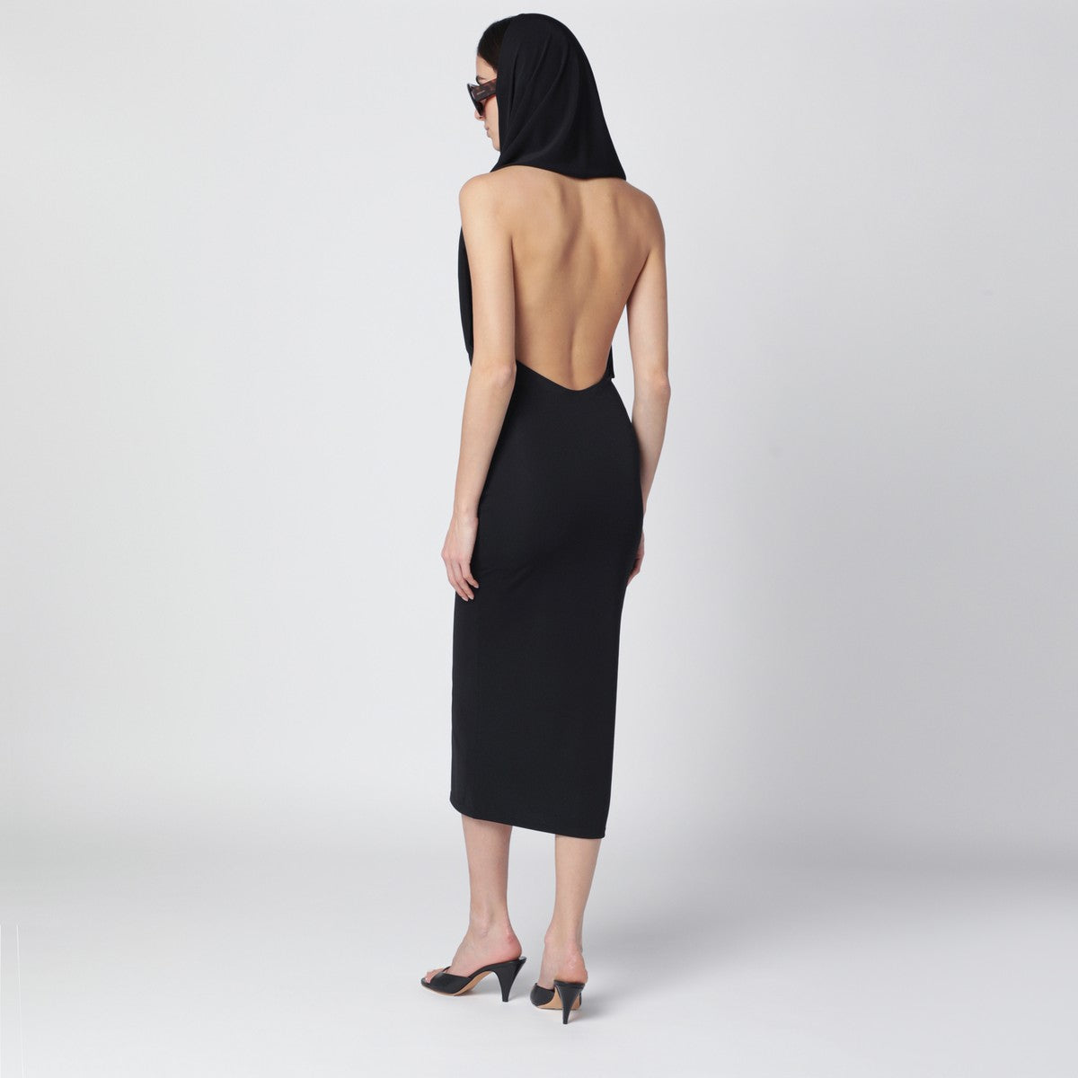 The Andamane Black Annie hooded midi dress The Andamane 