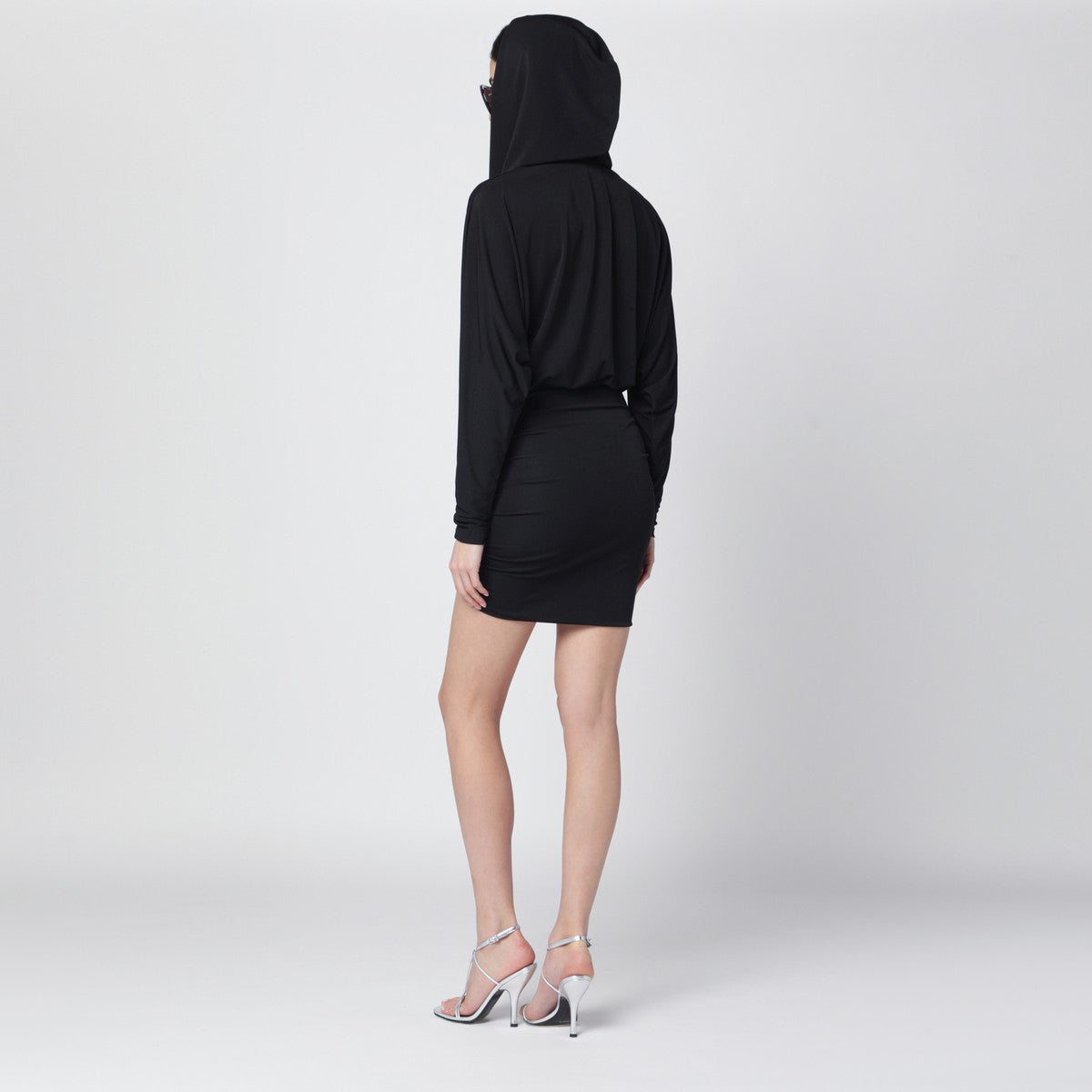 The Andamane Black Grace hooded mini dress The Andamane 