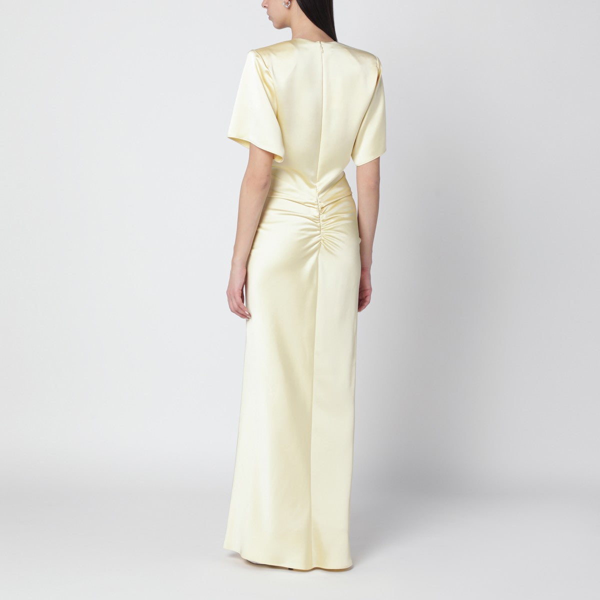 The Andamane Vanilla-coloured Iris dress with draping The Andamane 