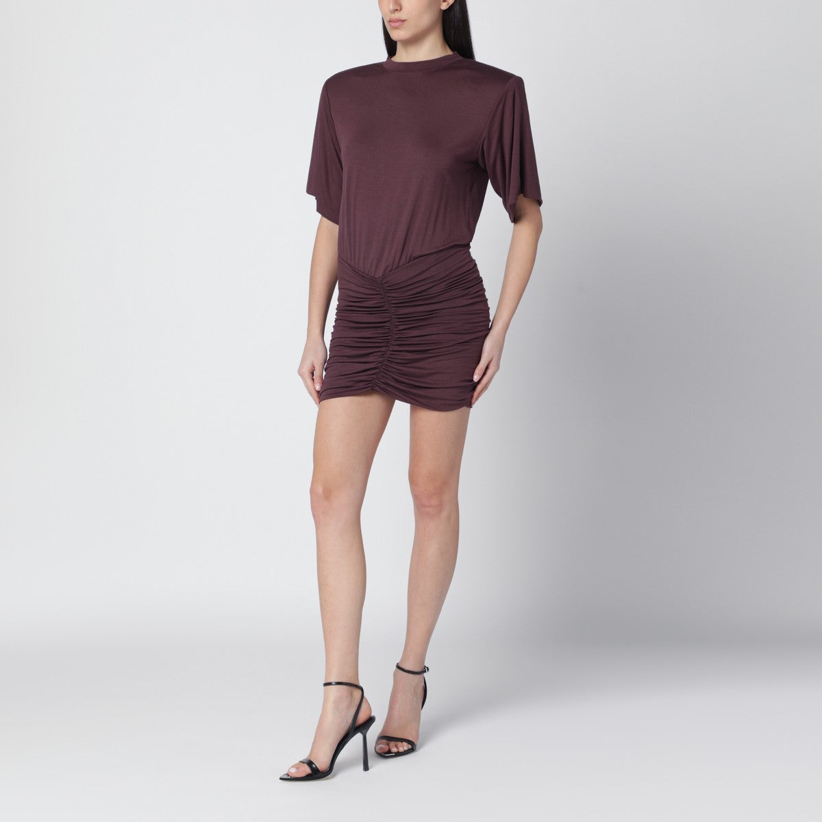 The Andamane Aubergine-coloured Lennox mini dress The Andamane 