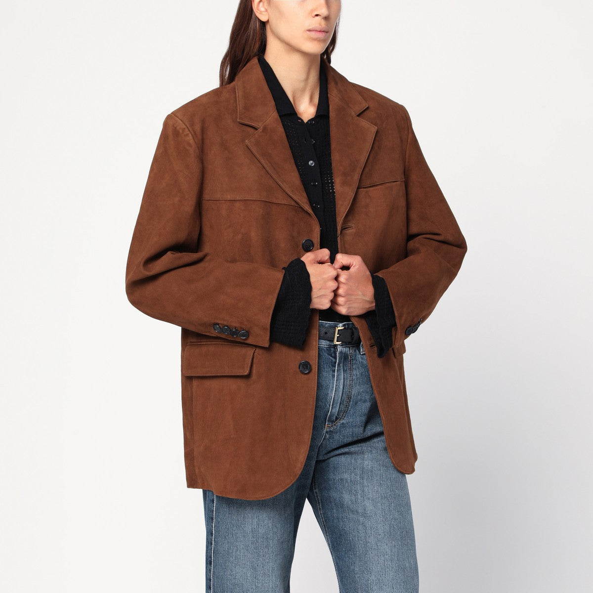 Dunst Camel leather single-breasted jacket Dunst 