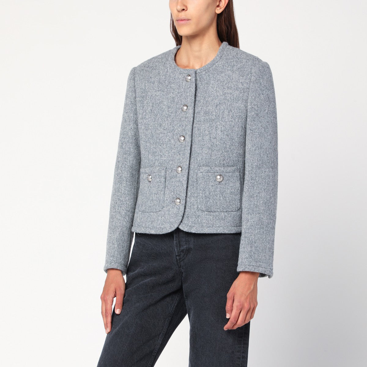 Dunst Grey mélange tweed jacket Dunst 