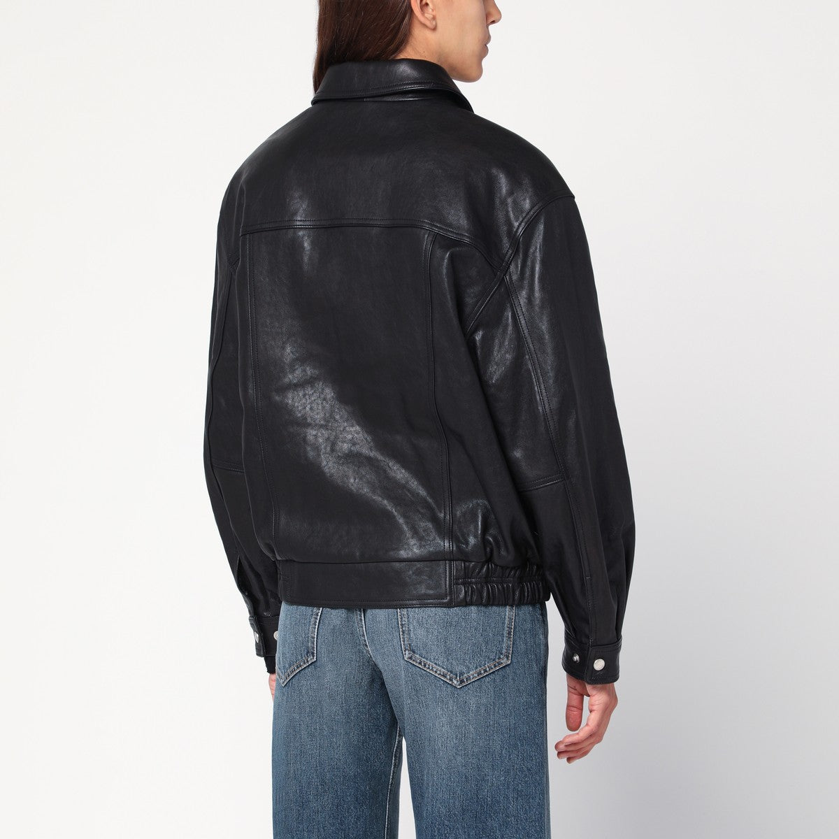 Dunst Black leather bomber jacket Dunst 