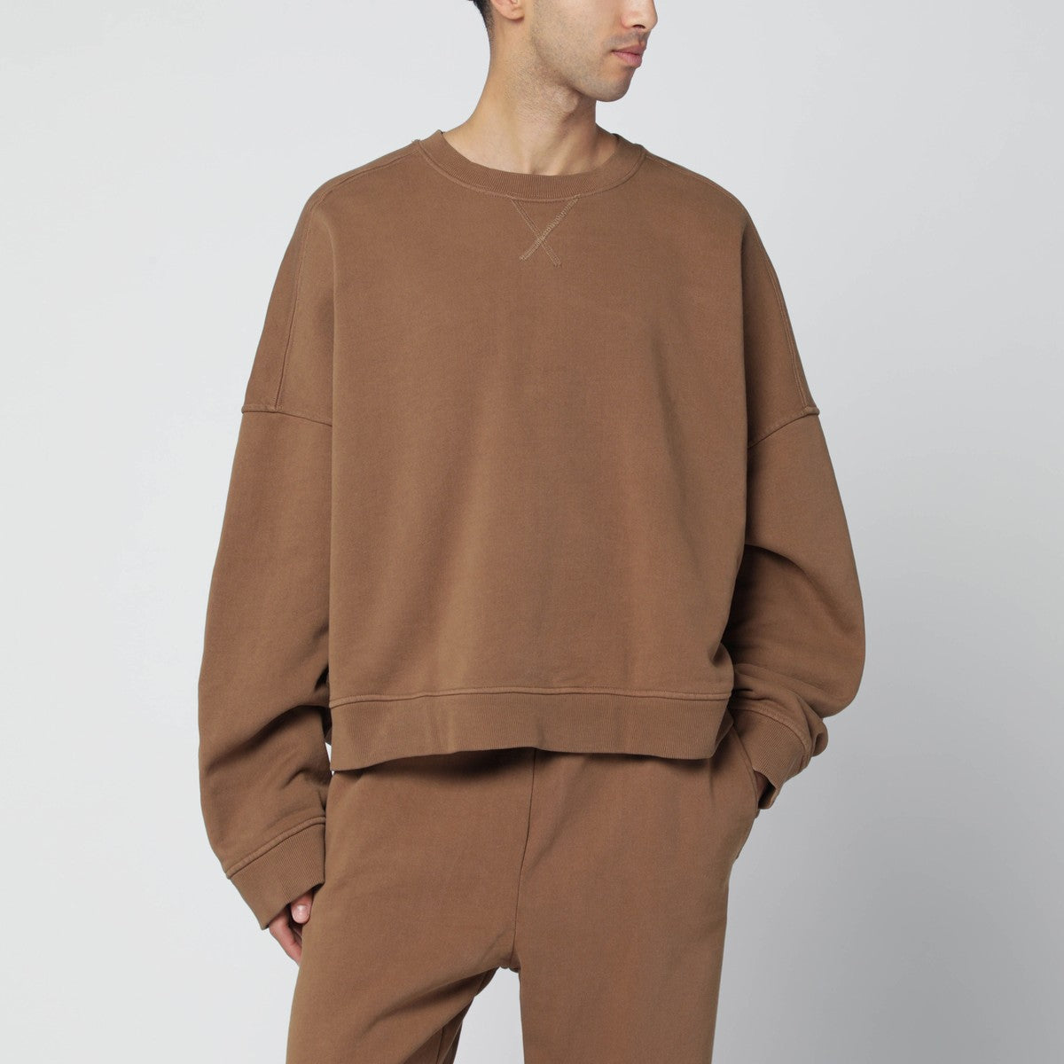 Entire Studios Brown cotton crewneck sweatshirt Entire Studios 