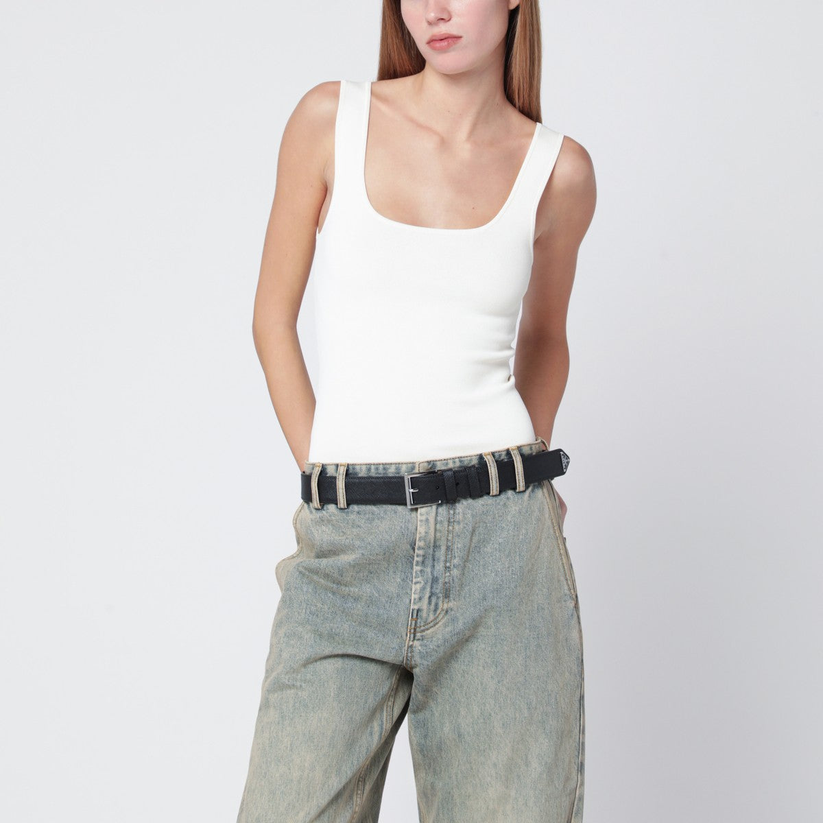 Entire Studios White viscose-blend top Entire Studios 