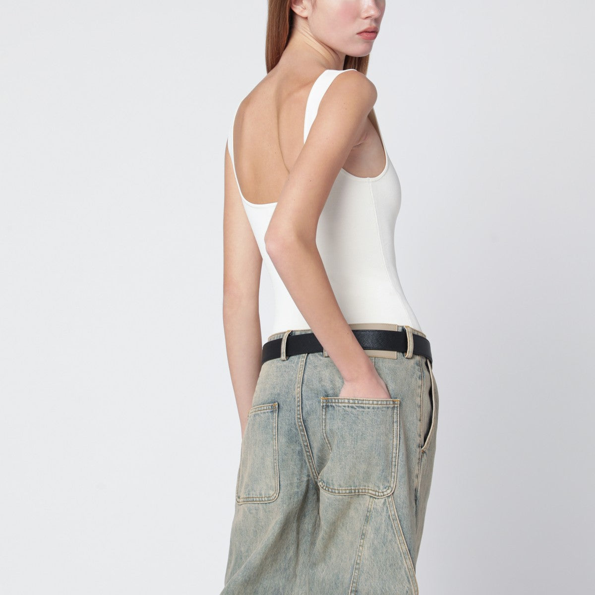 Entire Studios White viscose-blend top Entire Studios 