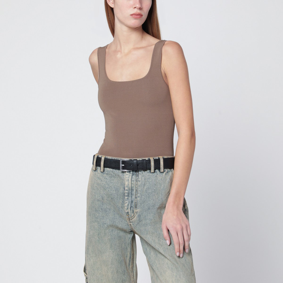 Entire Studios Light brown viscose-blend top Entire Studios 