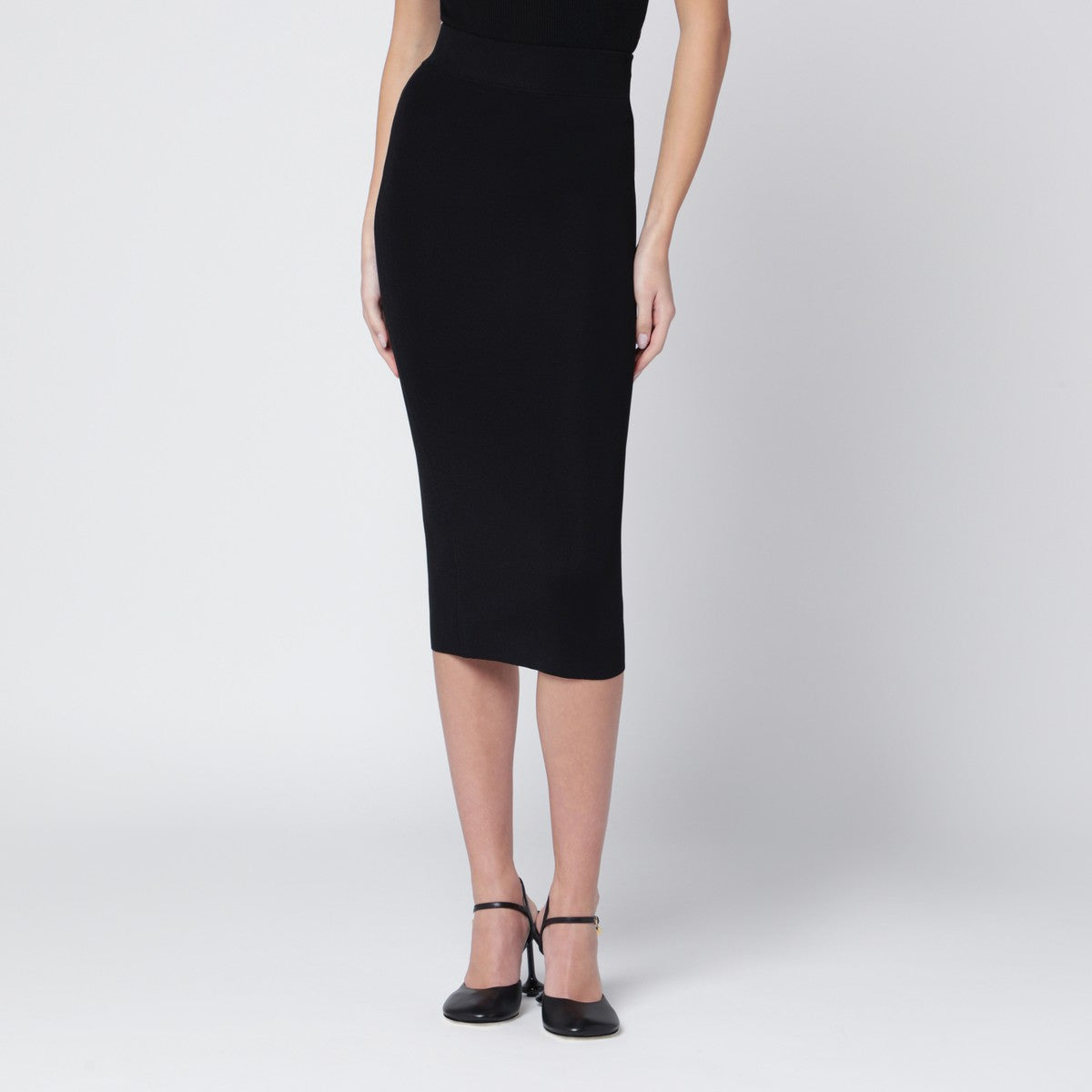 Entire Studios Black viscose-blend midi skirt Entire Studios 