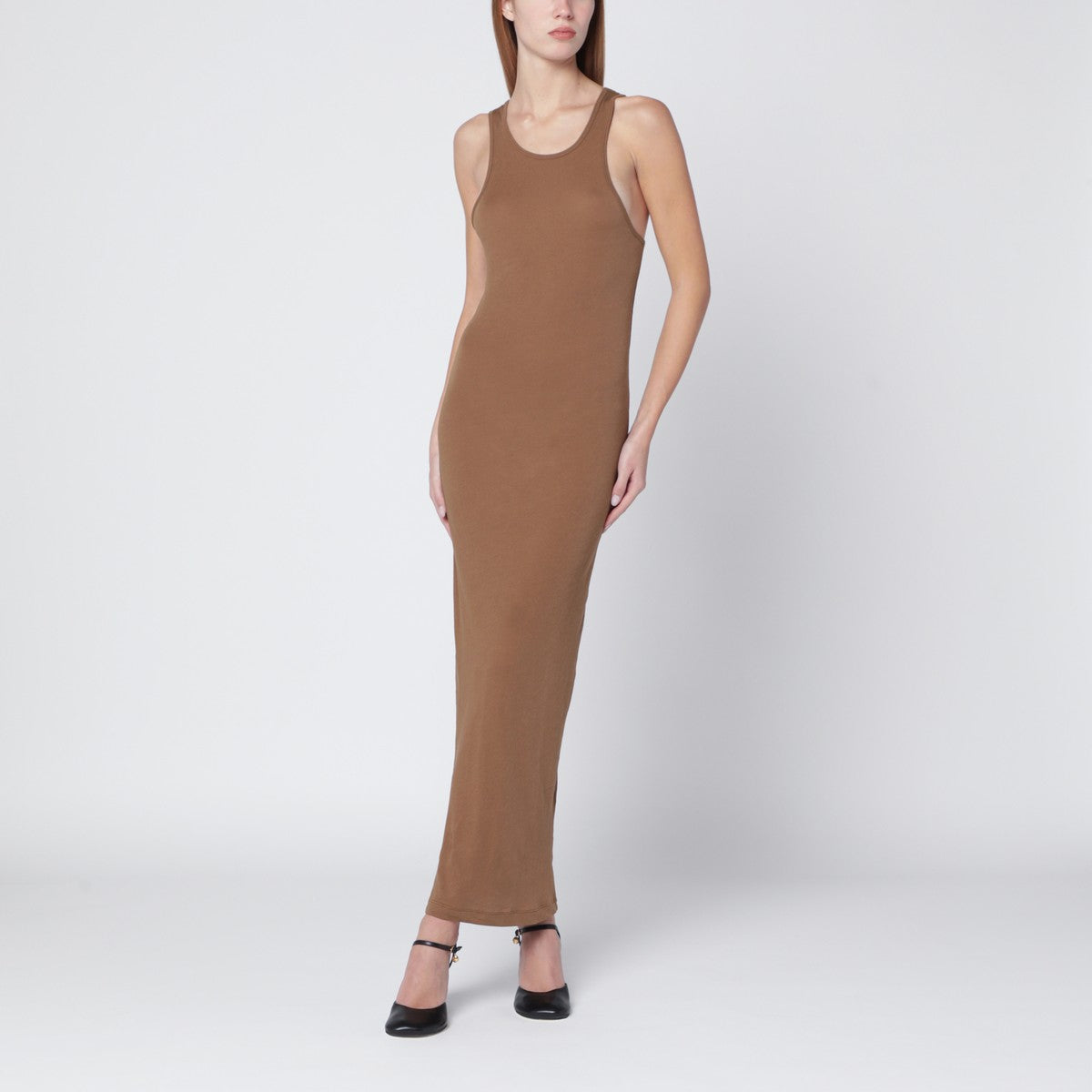 Entire Studios Sand-colored sleeveless cotton-blend dress Entire Studios 