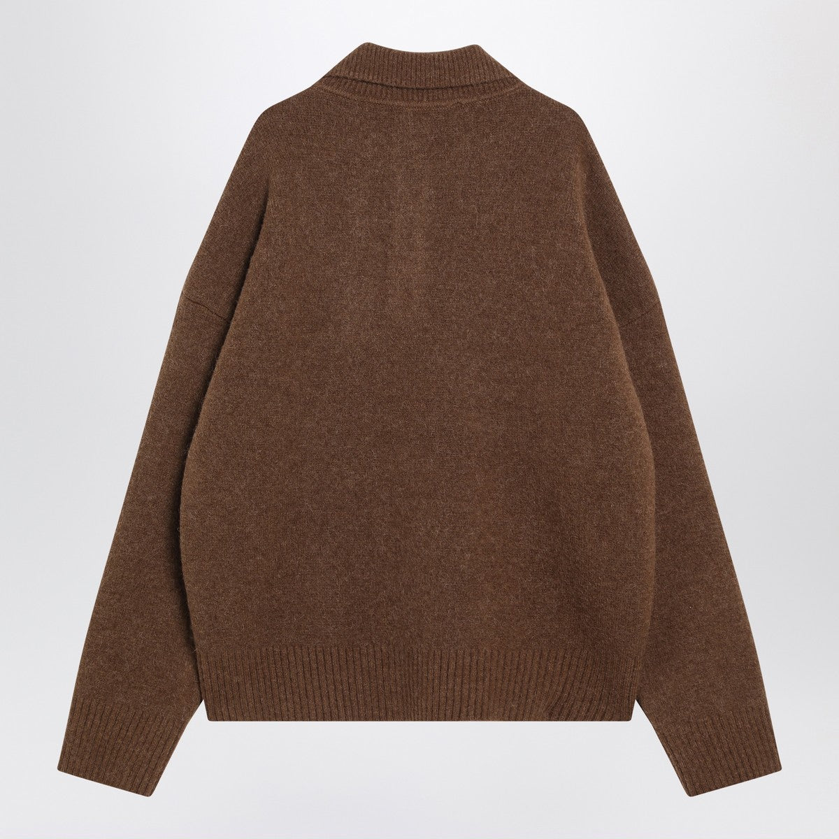 Ami Paris Ami De Coeur polo sweater in hazelnut color Ami Paris 