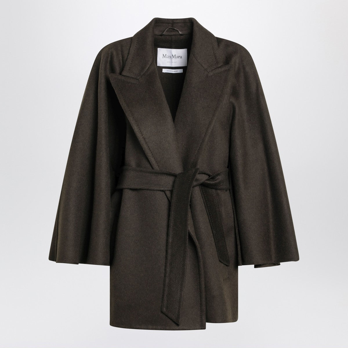 Max Mara Moss green short wrap coat Max Mara 