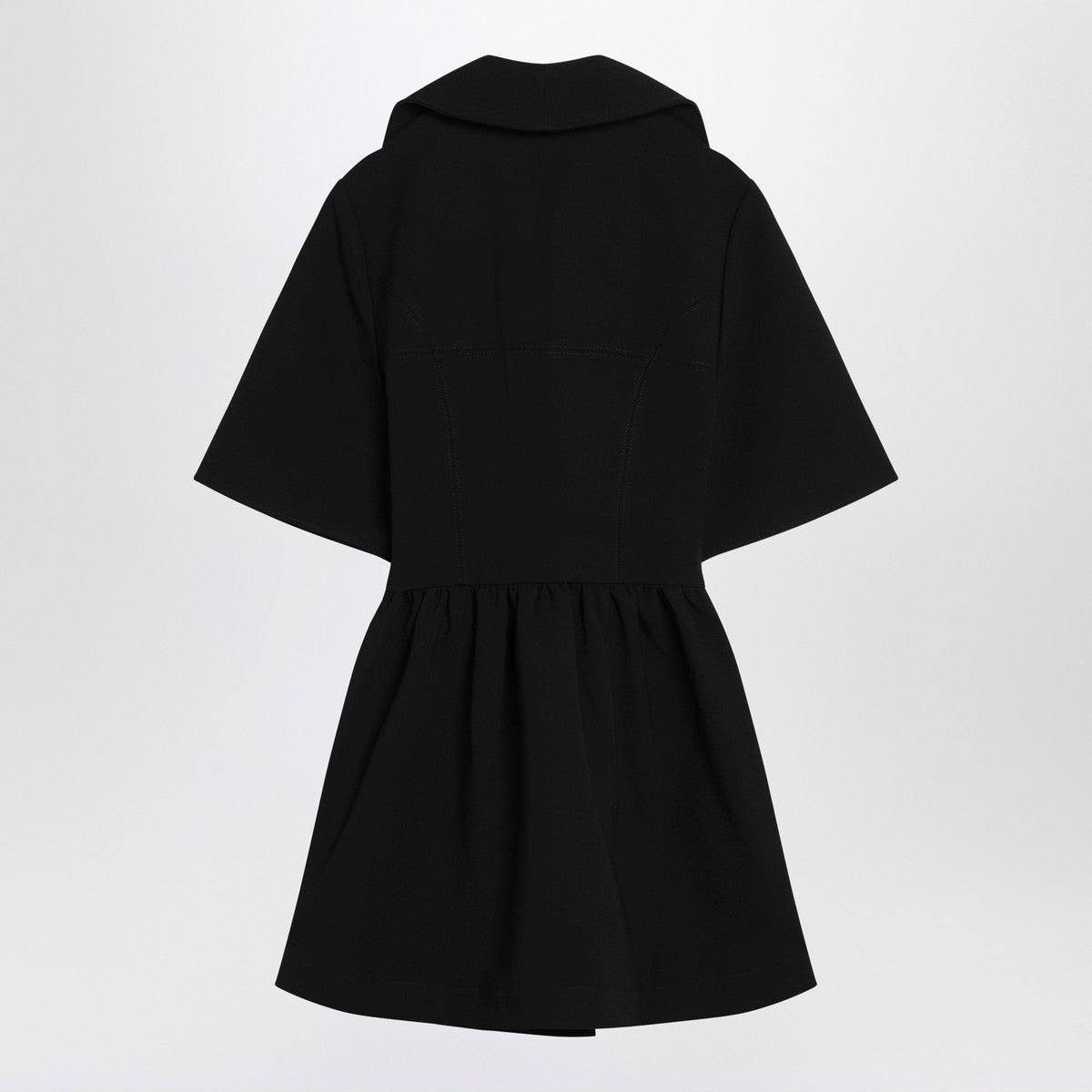 GANNI Black mini dress in crêpe Ganni 