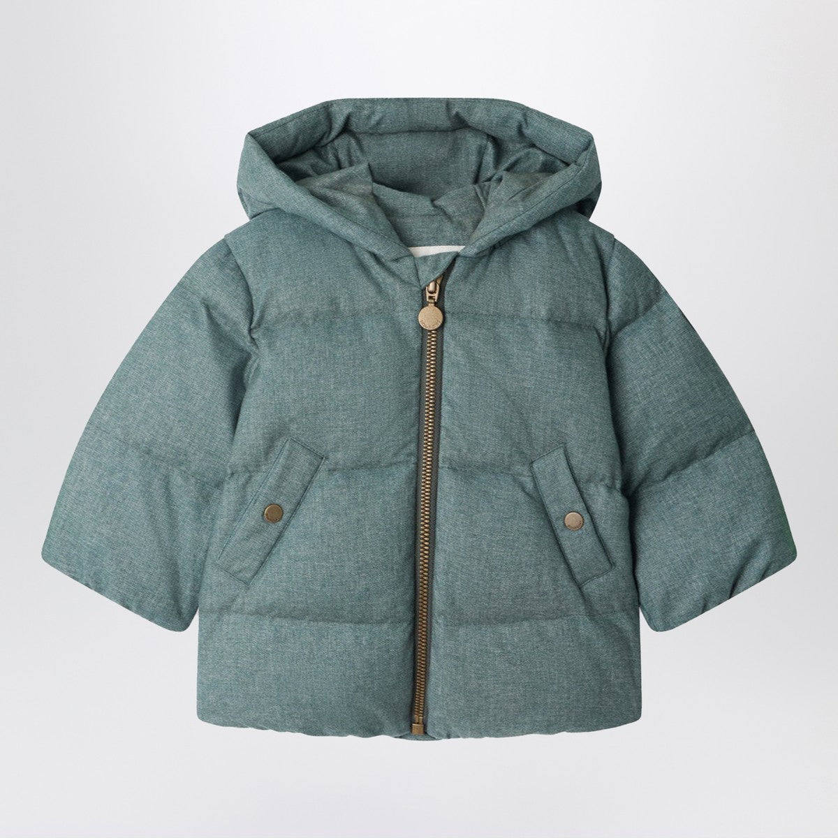 Bonpoint Bozen teal zip-up down jacket Bonpoint 