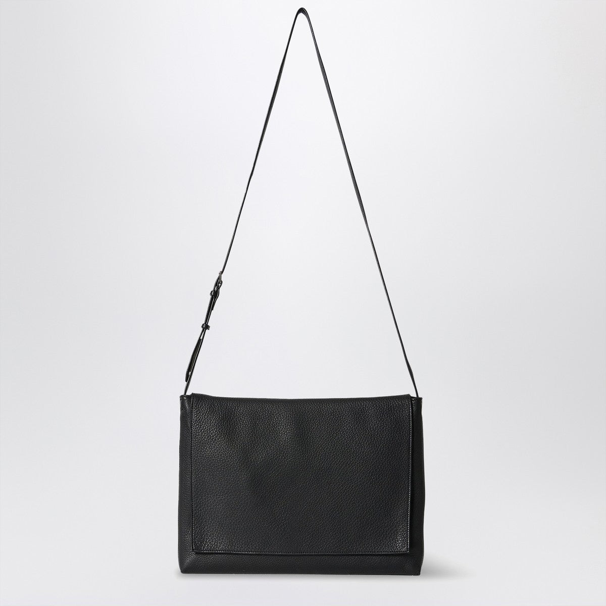 The Row Black leather messenger bag Nan The Row 