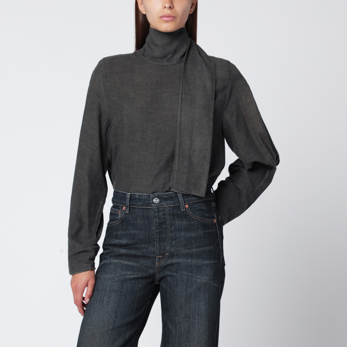 Our Legacy Dark grey cotton and wool blouse Our Legacy 