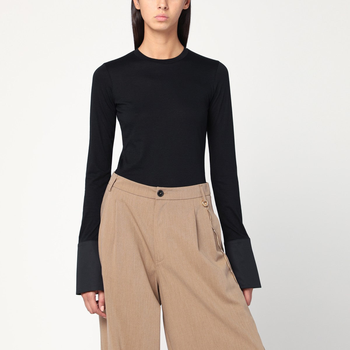 DARKPARK Nora black top with shirt cuffs Darkpark 