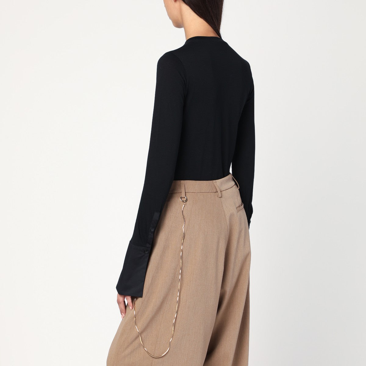 DARKPARK Nora black top with shirt cuffs Darkpark 