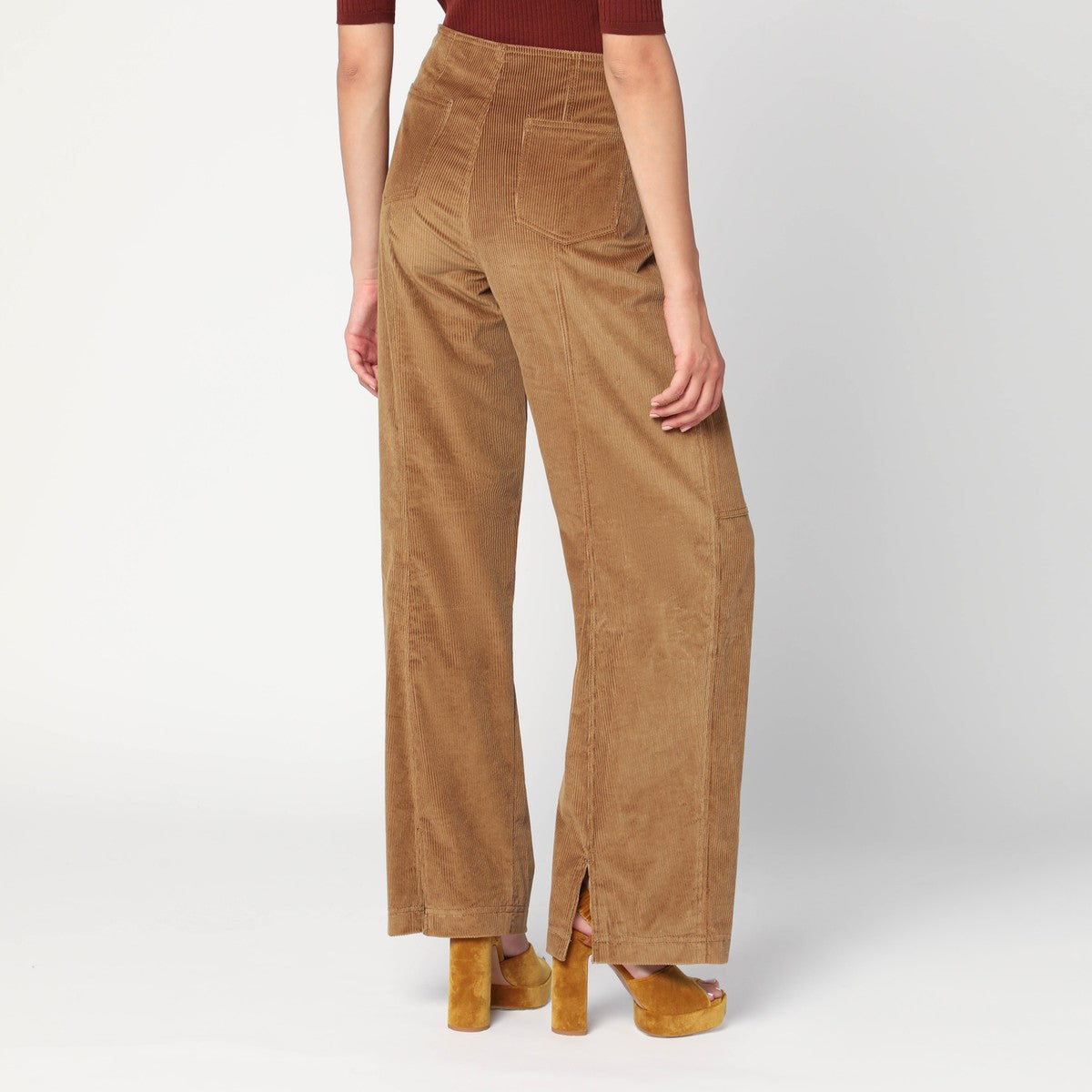 ETRO Brown velvet palazzo pants Etro 