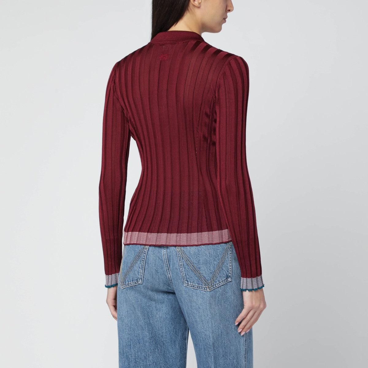 ETRO Ribbed burgundy polo Etro 