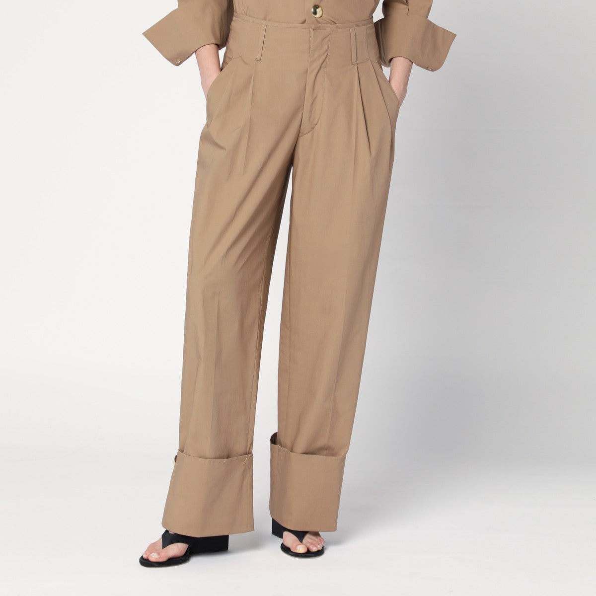 DARKPARK Camel-coloured cuffed trousers Darkpark 