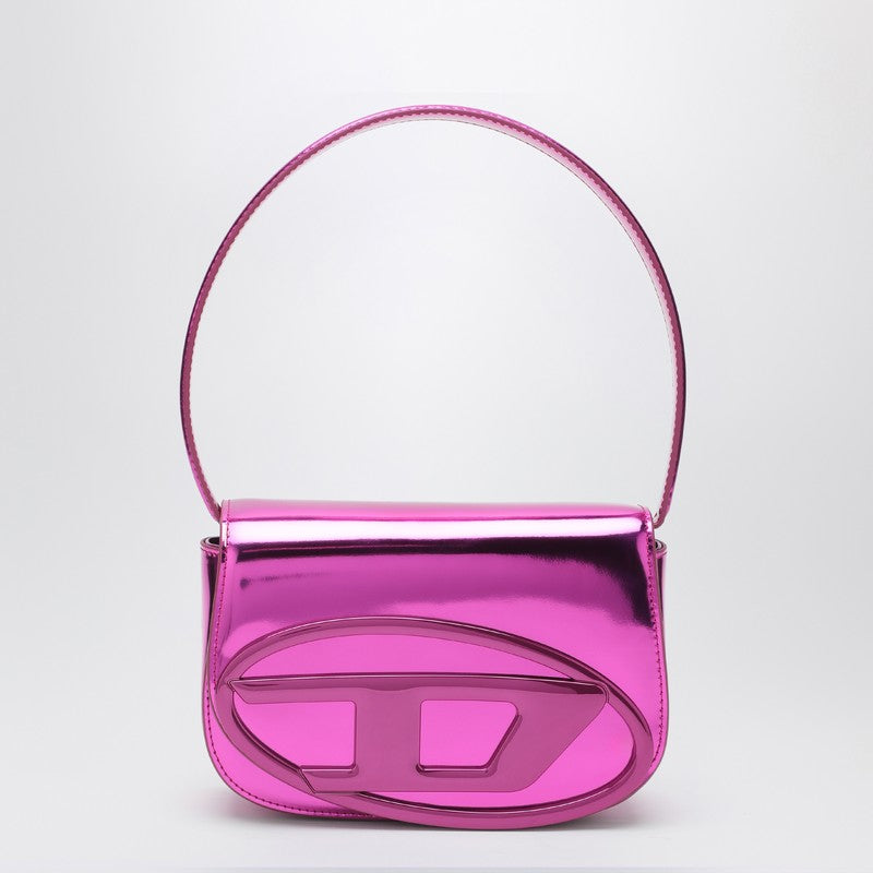 Diesel 1DR Iconic bag in mirrored fuchsia leather