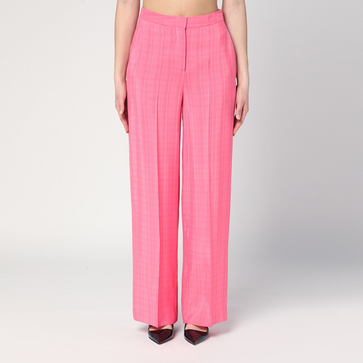 Semicouture Pink viscose Marlee trousers Semicouture 