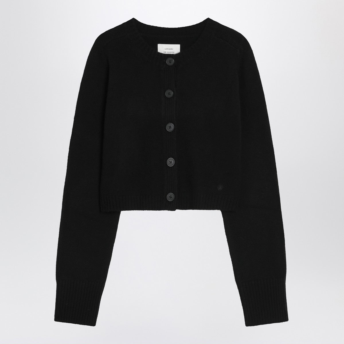 LouLou De Saison Black cropped cashmere cardigan LouLou De Saison 