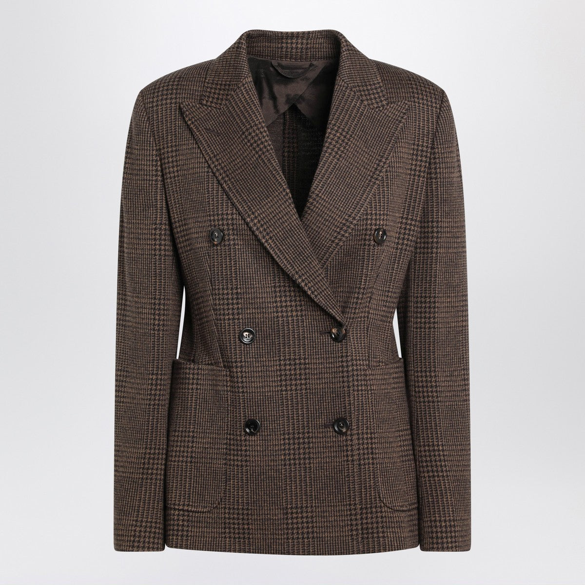 Max Mara Brown Prince of Wales double-breasted jacket Max Mara 