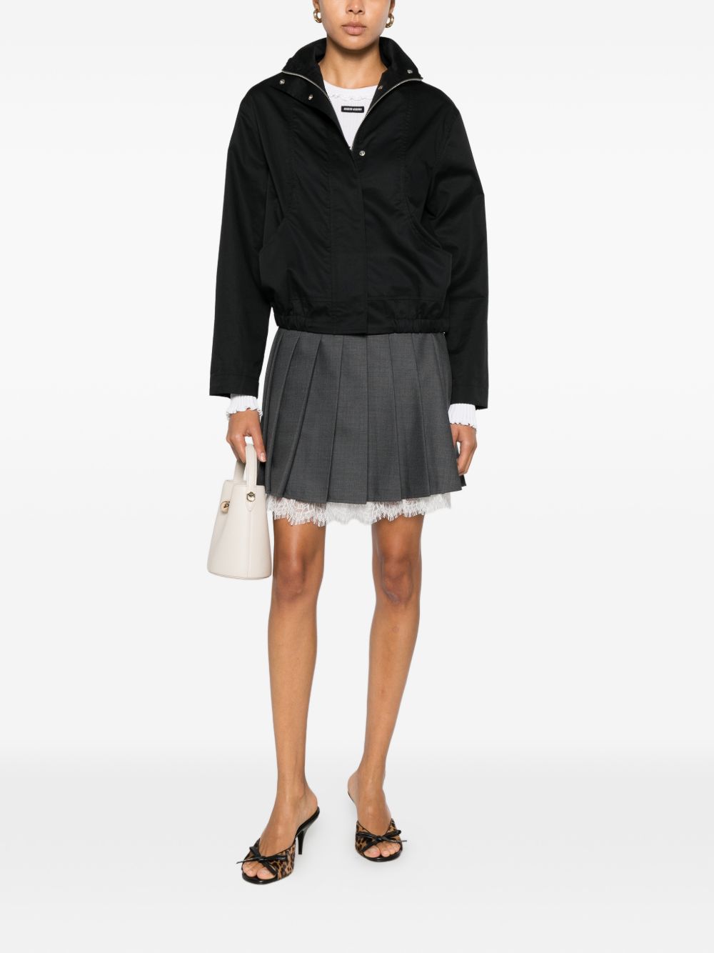 WOOL PLEATED MINI SKIRT