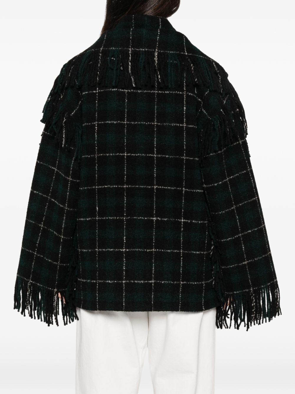 WOOL FRINGED SCARF JACKET