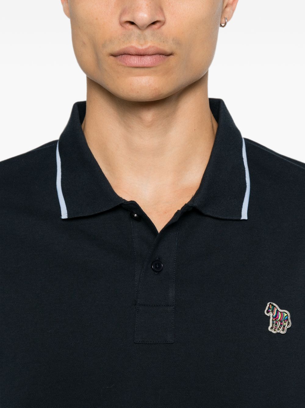 ZEBRA LOGO COTTON POLO SHIRT