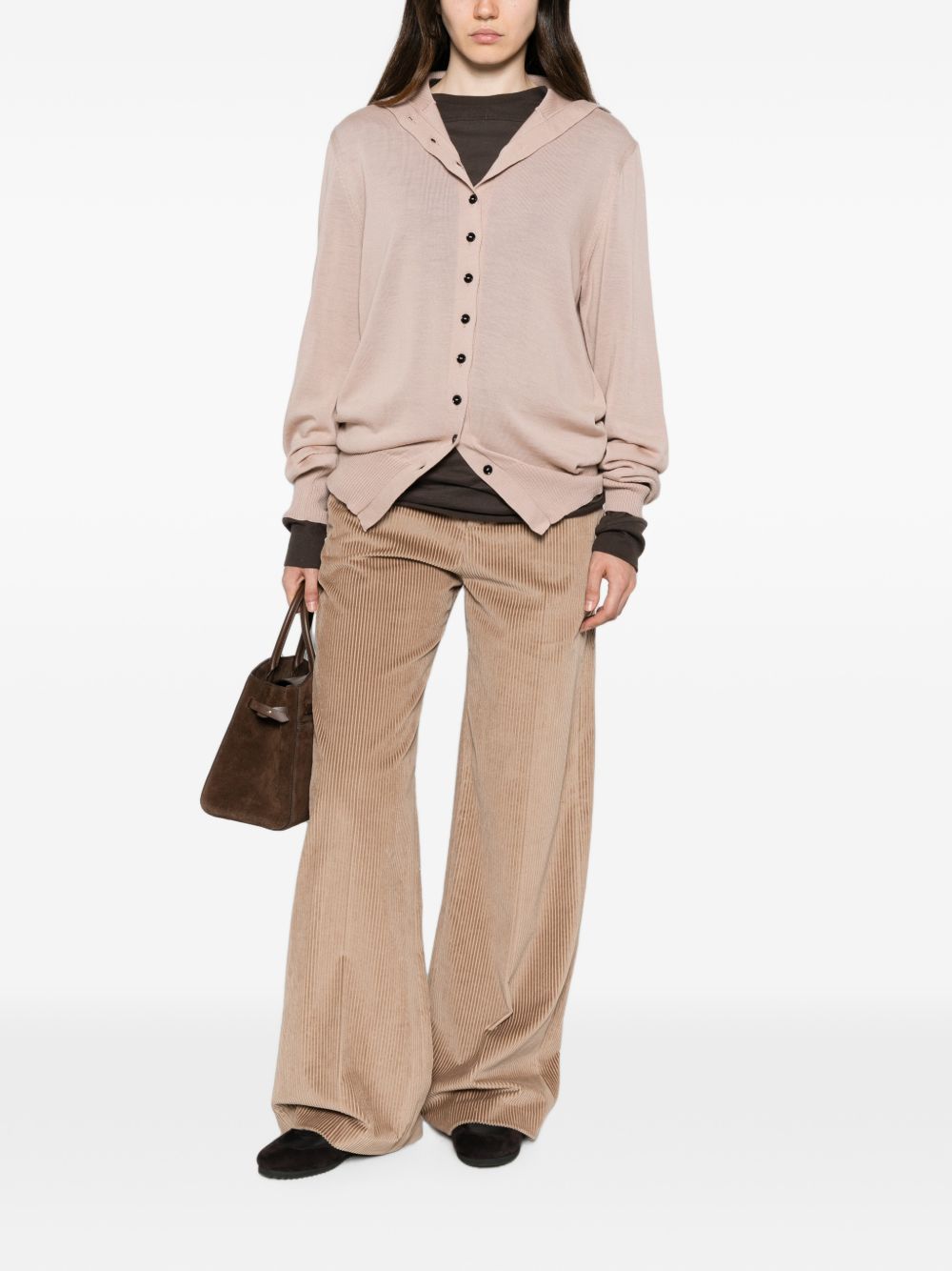 VELVET WIDE-LEG TROUSERS