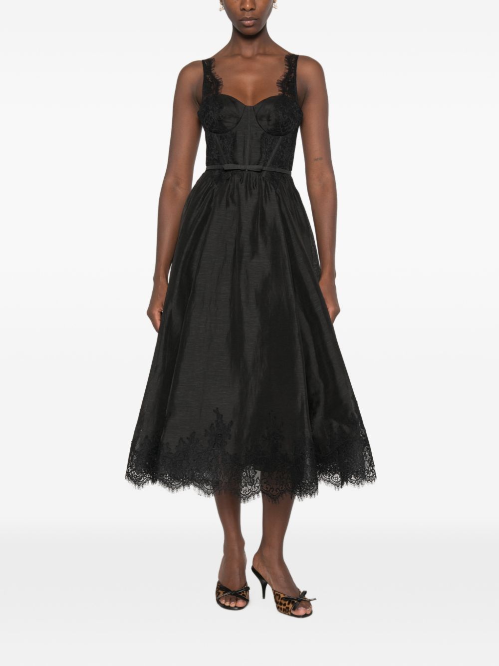 VALIANT SILK AND LINEN MIDI DRESS