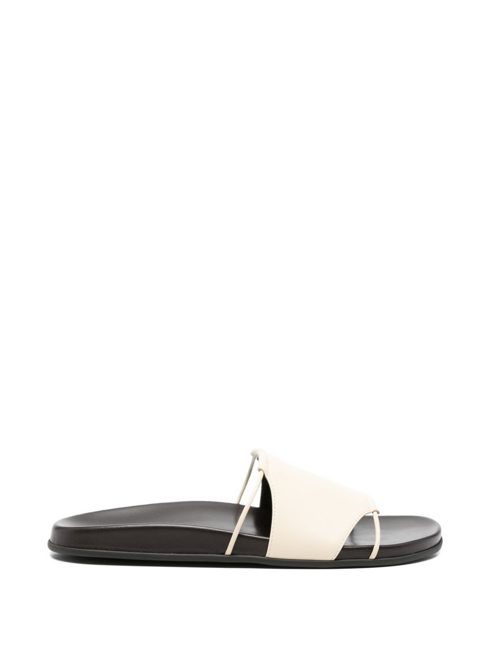 VIVIENNE LEATHER SLIDE SANDALS