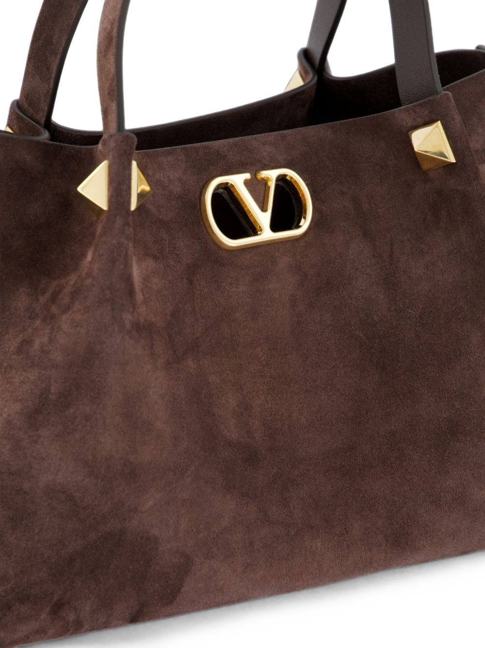VLOGO SIGNATURE SMALL SUEDE LEATHER TOTE