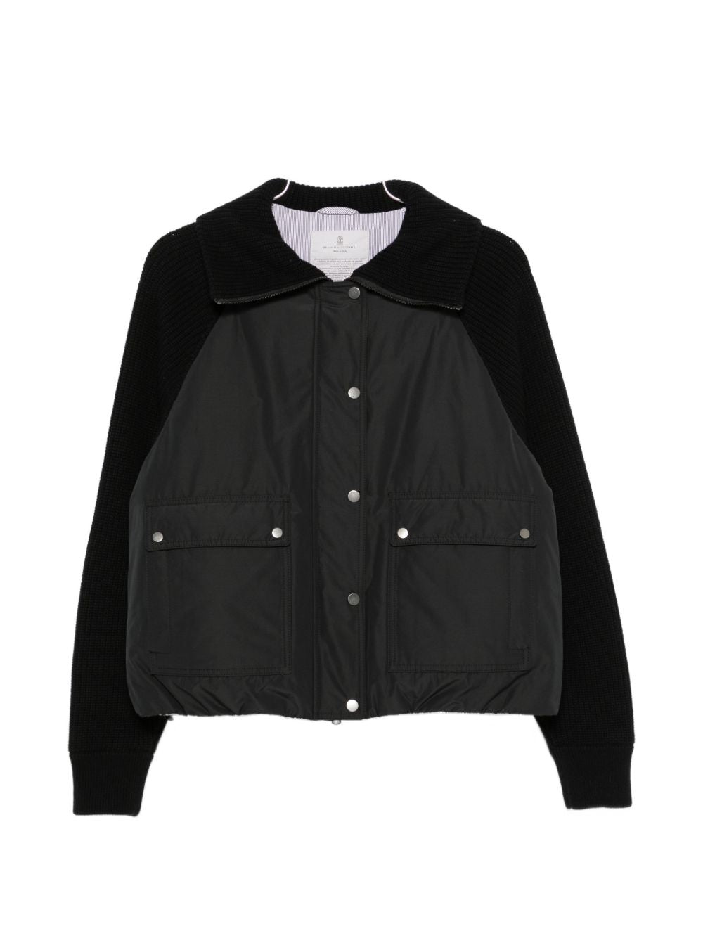 TAFFETA AND WOOL KNIT DOWN JACKET