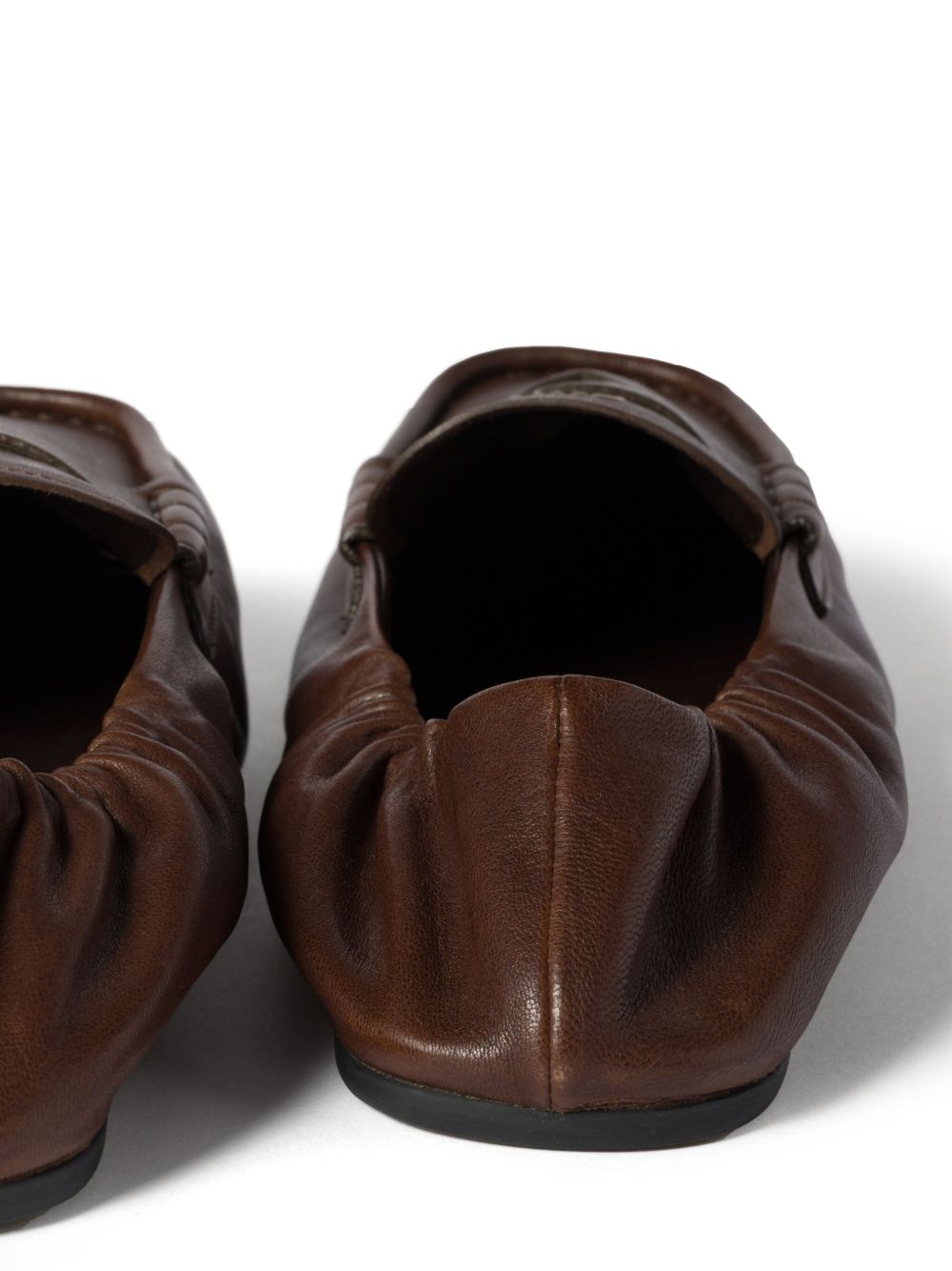 RUCHES LEATHER LOAFERS