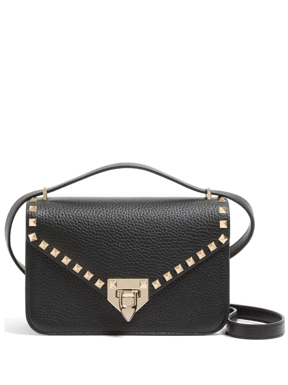 ROCKSTUD SUEDE LEATHER SHOULDER BAG