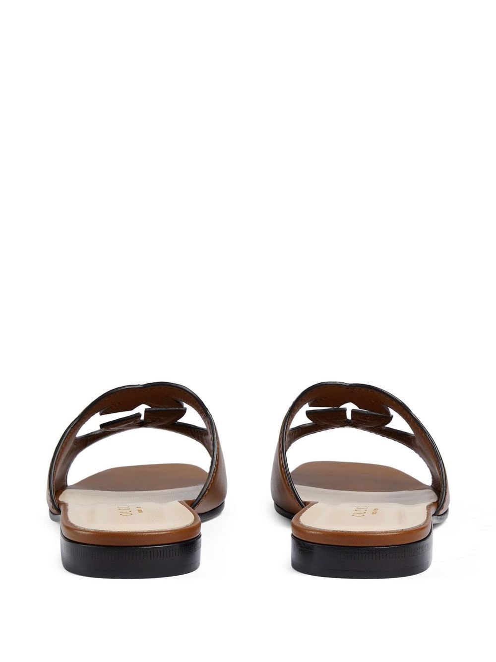 GUCCI CUT LEATHER FLAT SANDALS