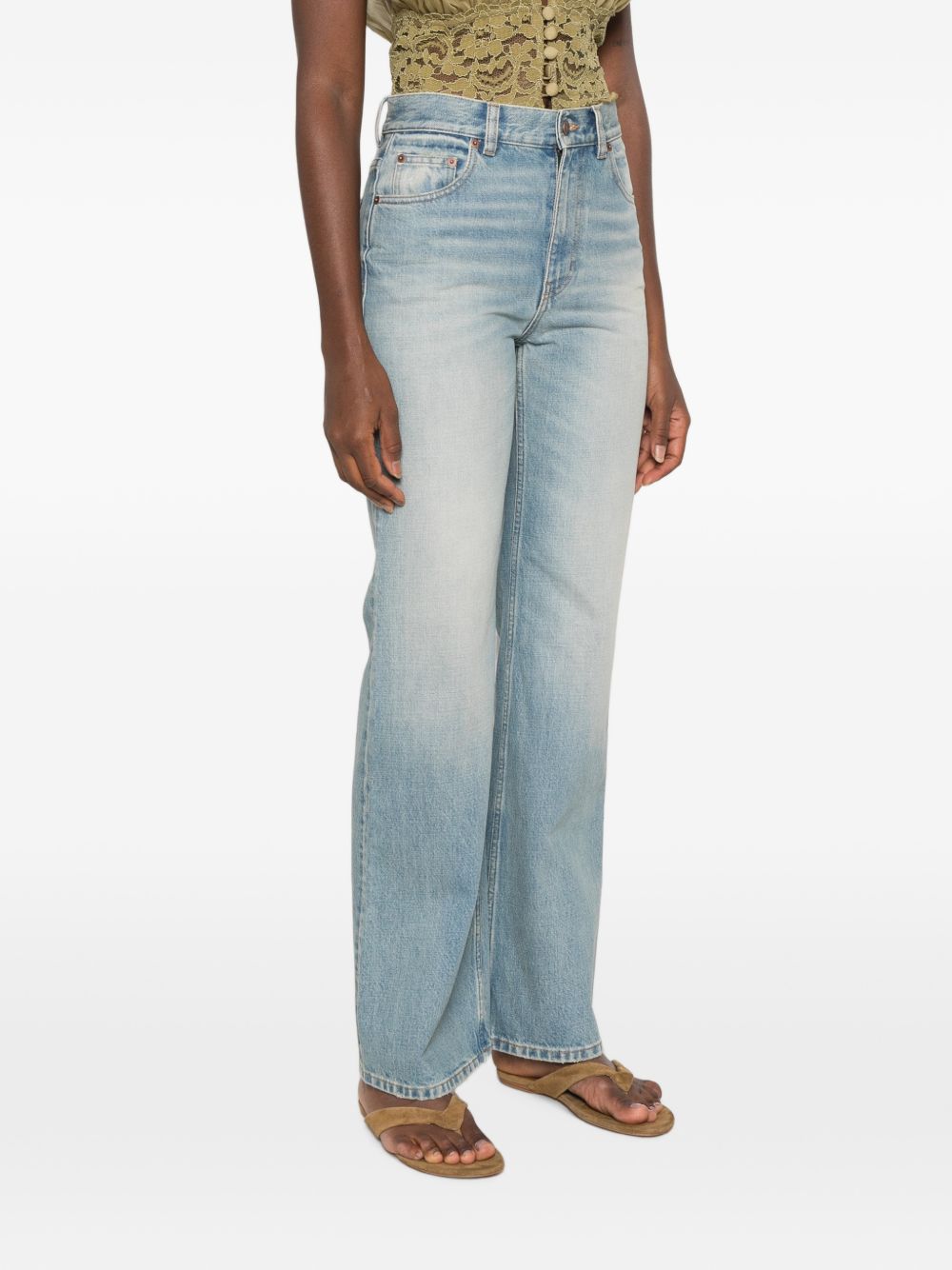 FLARED LEG DENIM JEANS