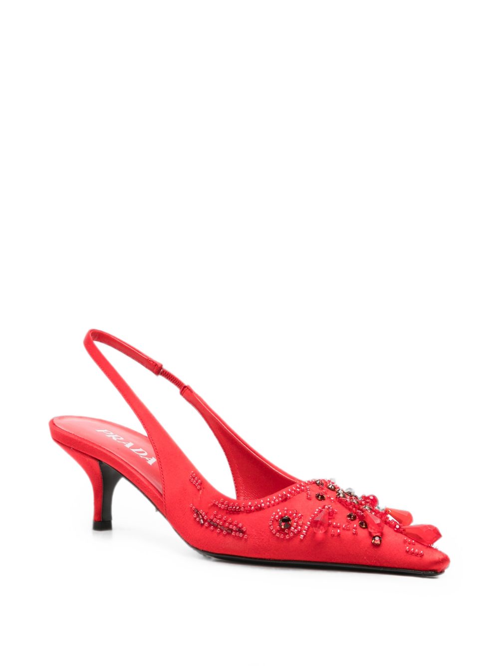 EMBROIDERED SLINGBACK PUMPS