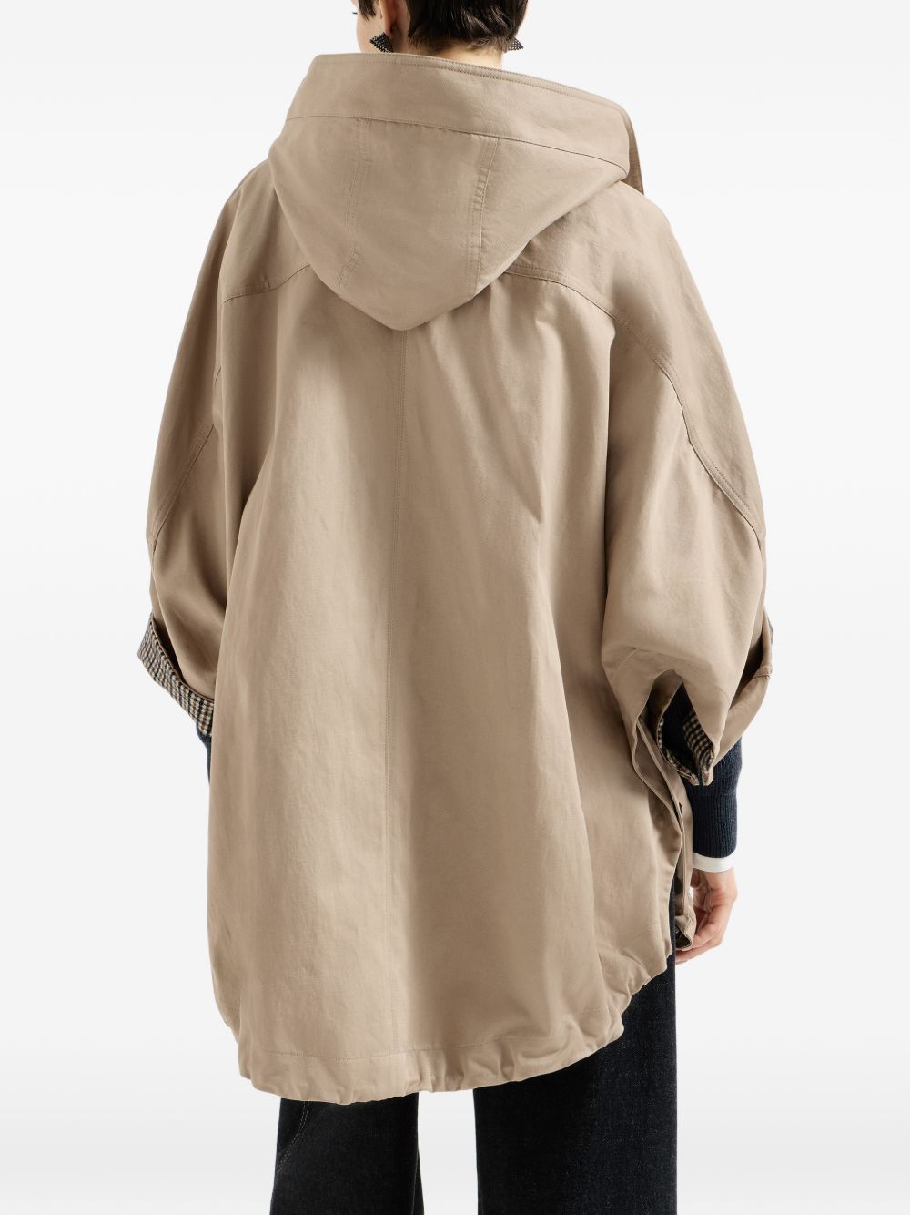 COTTON AND LINEN BLEND PARKA COAT