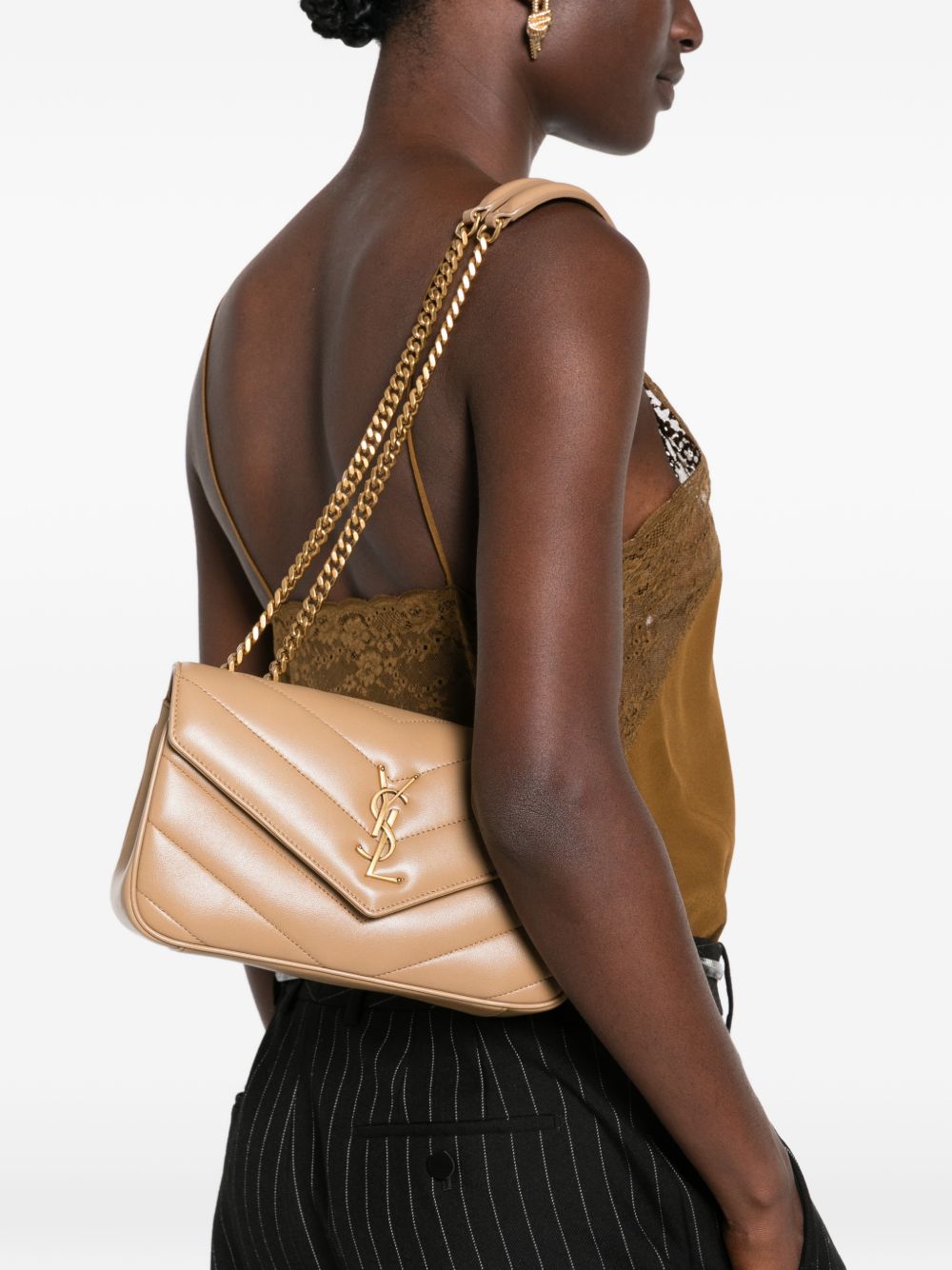 LOULOU SMALL SUEDE LEATHER SHOULDER BAG